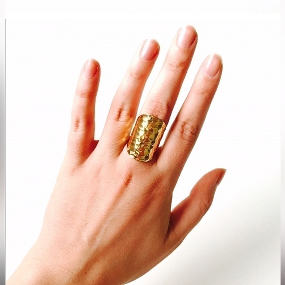 Jewelry - Hammered Gold Plated Statement Ring​​​